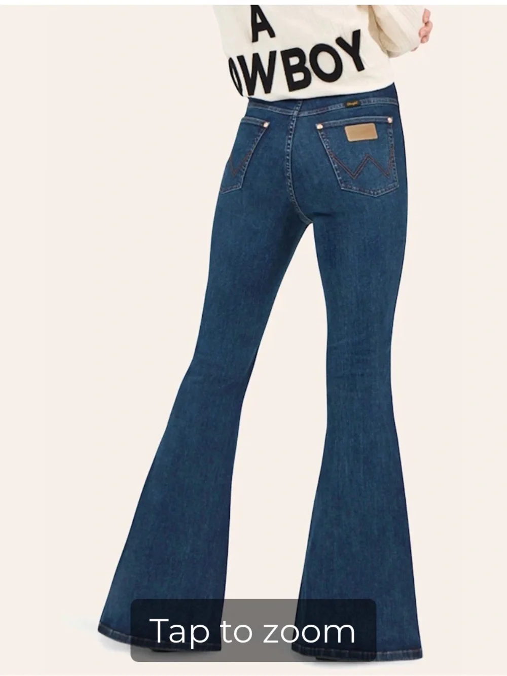 Wrangler Lainey Wilson High-Waist Dark Blue Flare Jeans for Women 34x34
